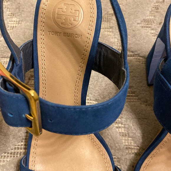Tory Burch Palermo blue suede two tone strappy sandals - size 7 👡 - Picture 6 of 11